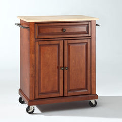 Crosley Compact 31 Inch Wood Top Kitchen Cart - KF30021E - The Home Selection