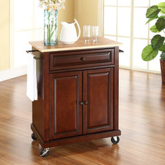 Crosley Compact 31 Inch Wood Top Kitchen Cart - KF30021E - The Home Selection