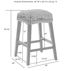 Crosley Edgewater 2pc Backless Counter Stool Set - CF502527-SG - The Home Selection