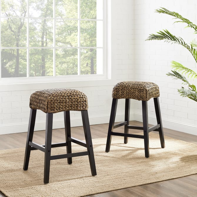 Crosley Edgewater 2pc Backless Counter Stool Set - CF502527-SG - The Home Selection