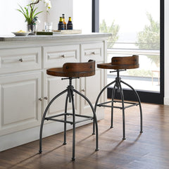 Crosley Edison 17 Inch Adjustable Height Swivel Stool - CF522126-NA - The Home Selection