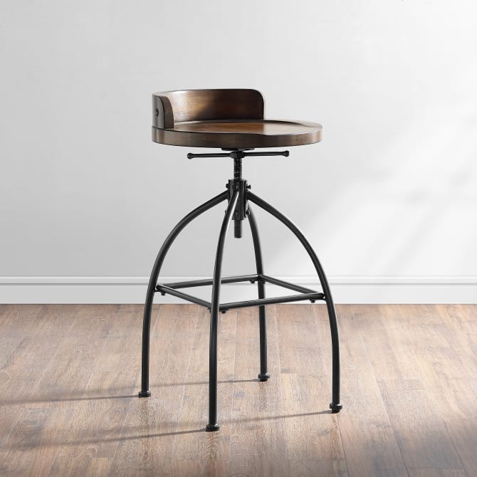 Crosley Edison 17 Inch Adjustable Height Swivel Stool - CF522126-NA - The Home Selection