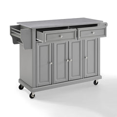 Crosley Full Size 51.50 Inch Stainless Steel Top Kitchen Cart - KF30002E - The Home Selection