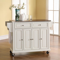 Crosley Full Size 51.50 Inch Stainless Steel Top Kitchen Cart - KF30002E - The Home Selection