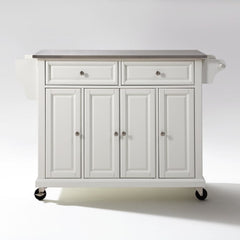 Crosley Full Size 51.50 Inch Stainless Steel Top Kitchen Cart - KF30002E - The Home Selection