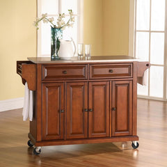 Crosley Full Size 51.50 Inch Stainless Steel Top Kitchen Cart - KF30002E - The Home Selection