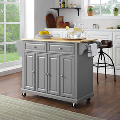 Crosley Full Size 51.50 Inch Wood Top Kitchen Cart - KF30001E - The Home Selection