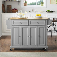 Crosley Full Size 51.50 Inch Wood Top Kitchen Cart - KF30001E - The Home Selection