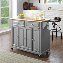 Crosley Full Size 51.50 Inch Wood Top Kitchen Cart - KF30001E - The Home Selection