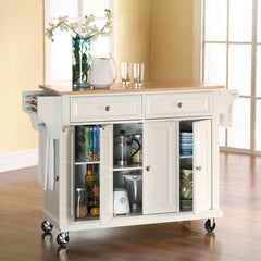 Crosley Full Size 51.50 Inch Wood Top Kitchen Cart - KF30001E - The Home Selection
