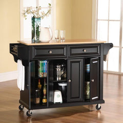 Crosley Full Size 51.50 Inch Wood Top Kitchen Cart - KF30001E - The Home Selection