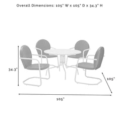 Crosley Griffith 105 Inch 5pc Outdoor Metal Dining Set - KOD10010 - The Home Selection