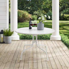 Crosley Griffith 39 Inch Outdoor Metal Dining Table - White Satin -CO1012A-WH - The Home Selection
