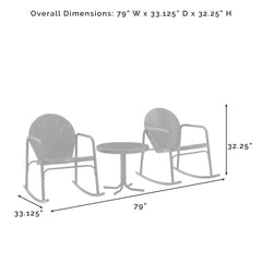 Crosley Griffith 3pc Outdoor Metal Rocking Chair Set - KO10020 - The Home Selection