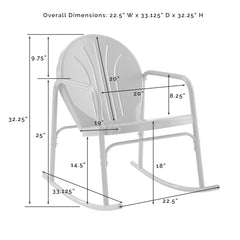 Crosley Griffith 3pc Outdoor Metal Rocking Chair Set - KO10020 - The Home Selection