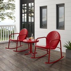 Crosley Griffith 3pc Outdoor Metal Rocking Chair Set - KO10020 - The Home Selection