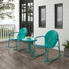 Crosley Griffith 3pc Outdoor Metal Rocking Chair Set - KO10020 - The Home Selection