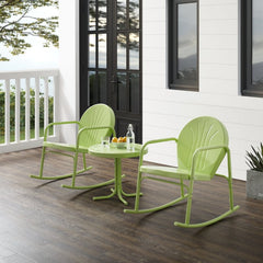 Crosley Griffith 3pc Outdoor Metal Rocking Chair Set - KO10020 - The Home Selection