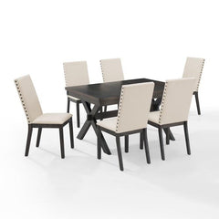 Crosley Hayden 101 Inch 7pc Dining Set Slate - KF13076SL - The Home Selection
