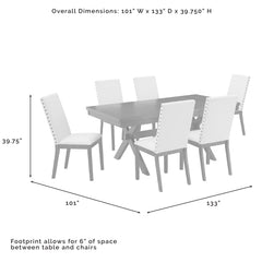Crosley Hayden 101 Inch 7pc Dining Set Slate - KF13076SL - The Home Selection