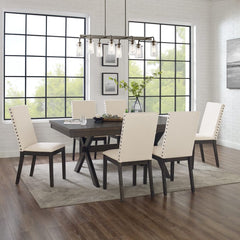 Crosley Hayden 101 Inch 7pc Dining Set Slate - KF13076SL - The Home Selection