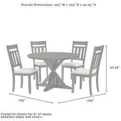 Crosley Hayden 105 Inch 5pc Round Dining Set Slate - KF13027SL - The Home Selection