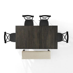 Crosley Hayden 123 Inch 6pc Dining Set W/Camille Chairs Matte-Black - KF20013SL-MB - The Home Selection