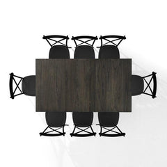Crosley Hayden 123 Inch 9pc Dining Set W/Camille Chairs Matte-Black - KF20012SL-MB - The Home Selection
