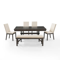 Crosley Hayden 90 Inch 6pc Dining Set Slate - KF13075SL - The Home Selection