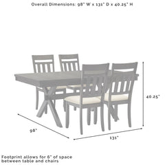 Crosley Hayden 98 Inch 5pc Dining Set Slate- KF13026SL - The Home Selection