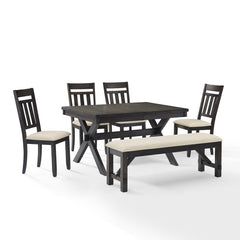 Crosley Hayden 98 Inch 6pc Dining Set Slate - KF13028SL - The Home Selection