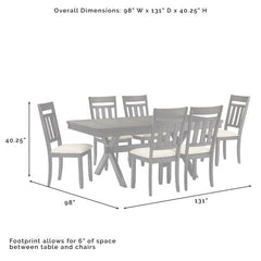 Crosley Hayden 98 Inch 7pc Dining Set Slate - KF13029SL - The Home Selection