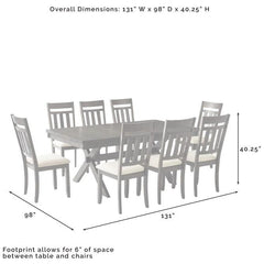 Crosley Hayden 98 Inch 9pc Dining Sets Slate - KF13022SL - The Home Selection