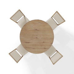 Crosley Joanna 102 Inch 5pc Round Dining Set Rustic-Brown - KF13063RB-RB - The Home Selection