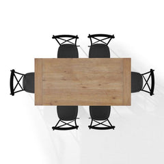 Crosley Joanna 123 Inch 7pc Dining Set W/Camille Chairs Matte-Black - KF20008RB-MB - The Home Selection