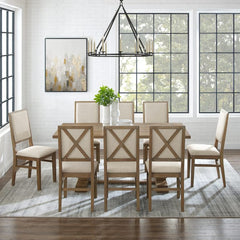 Crosley Joanna 126 Inch 9pc Dining Set Rustic-Brown - KF13069RB-RB - The Home Selection