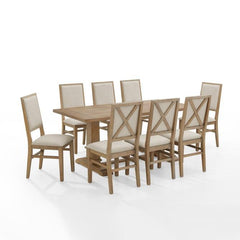 Crosley Joanna 126 Inch 9pc Dining Set Rustic-Brown - KF13069RB-RB - The Home Selection