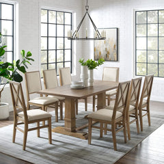 Crosley Joanna 126 Inch 9pc Dining Set Rustic-Brown - KF13069RB-RB - The Home Selection