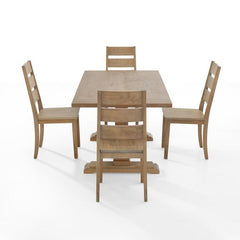 Crosley Joanna 128 Inch 5pc Dining Set Rustic-Brown - KF13064RB-RB - The Home Selection