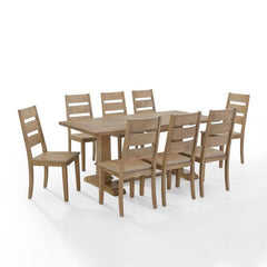 Crosley Joanna 128 Inch 9pc Dining Set Rustic-Brown - KF13068RB-RB - The Home Selection