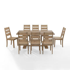 Crosley Joanna 128 Inch 9pc Dining Set Rustic-Brown - KF13068RB-RB - The Home Selection