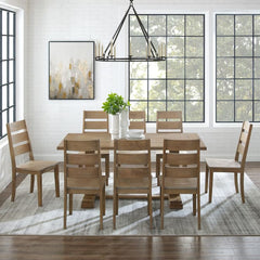 Crosley Joanna 128 Inch 9pc Dining Set Rustic-Brown - KF13068RB-RB - The Home Selection