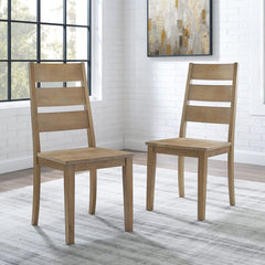 Crosley Joanna 2pc Ladder Back Chair Set Rustic-Brown - CF501217-RB - The Home Selection