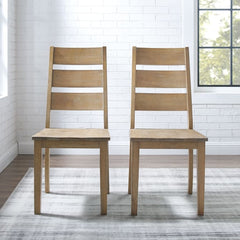 Crosley Joanna 2pc Ladder Back Chair Set Rustic-Brown - CF501217-RB - The Home Selection