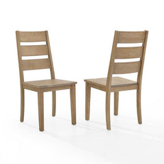 Crosley Joanna 2pc Ladder Back Chair Set Rustic-Brown - CF501217-RB - The Home Selection