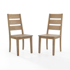 Crosley Joanna 2pc Ladder Back Chair Set Rustic-Brown - CF501217-RB - The Home Selection