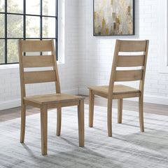 Crosley Joanna 2pc Ladder Back Chair Set Rustic-Brown - CF501217-RB - The Home Selection