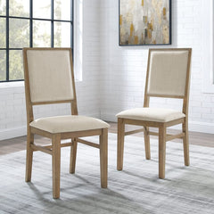 Crosley Joanna 2pc Upholstered Back Chair Set Rustic-Brown - CF501317-RB - The Home Selection