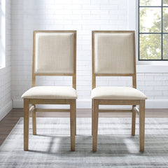 Crosley Joanna 2pc Upholstered Back Chair Set Rustic-Brown - CF501317-RB - The Home Selection