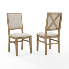 Crosley Joanna 2pc Upholstered Back Chair Set Rustic-Brown - CF501317-RB - The Home Selection